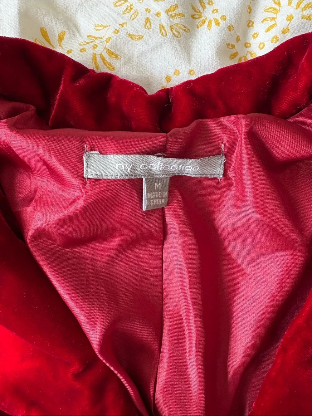 Velvet Peplum Button-Front Jacket in Red